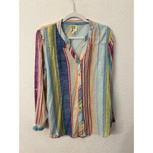 Fig & Flower button down blouse women size large